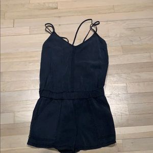 Black shorts romper lace up back
